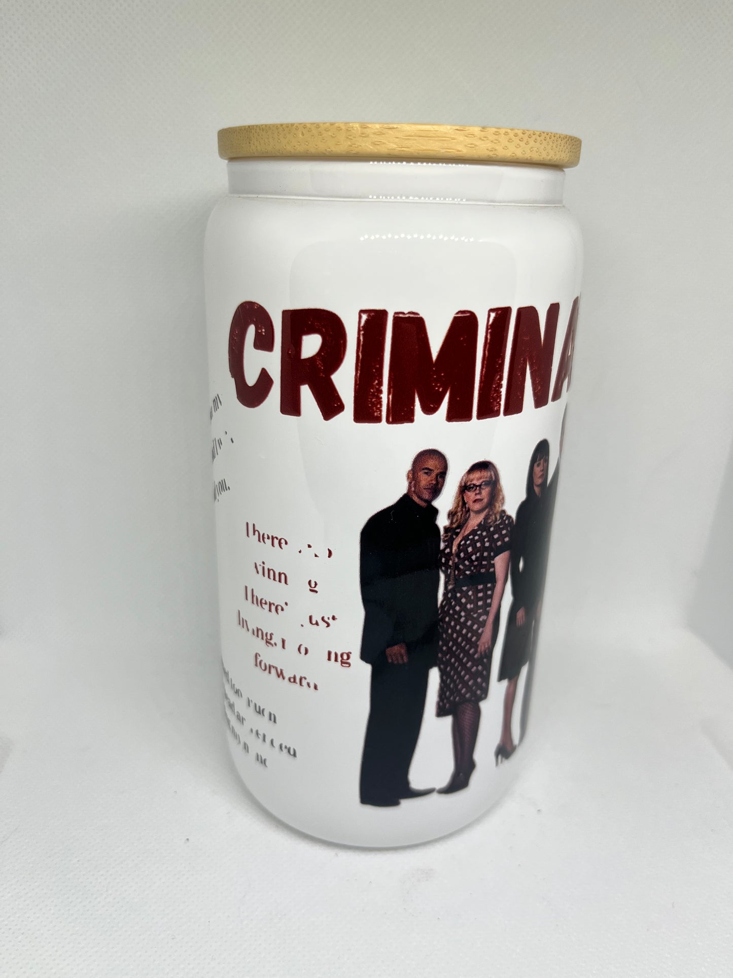 Criminal Minds White Glass Can Tumbler