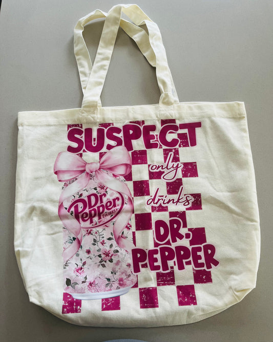 Suspect Only Drinks Dr Pepper Tote