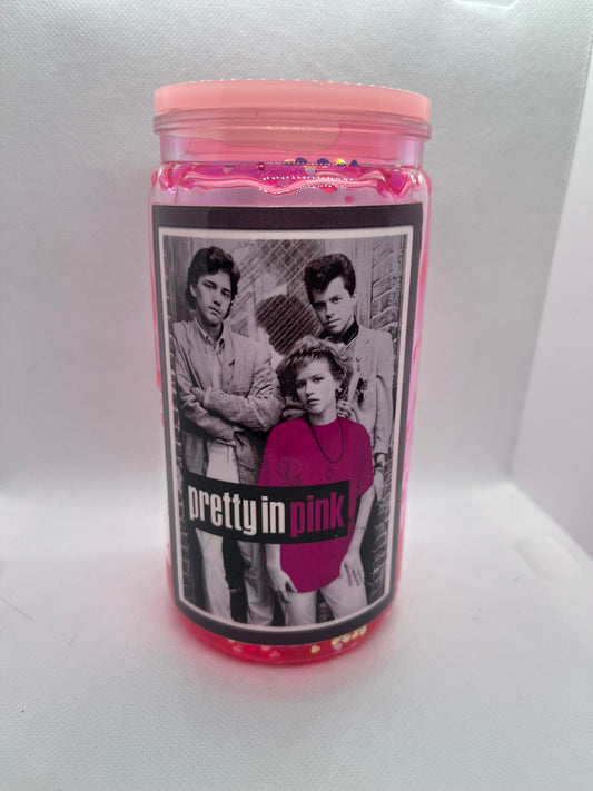 Pretty in Pink Plastic Tumbler – 16 oz