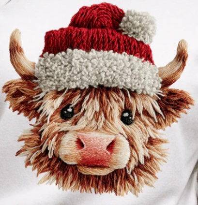 Fluffy Highland Cow Christmas