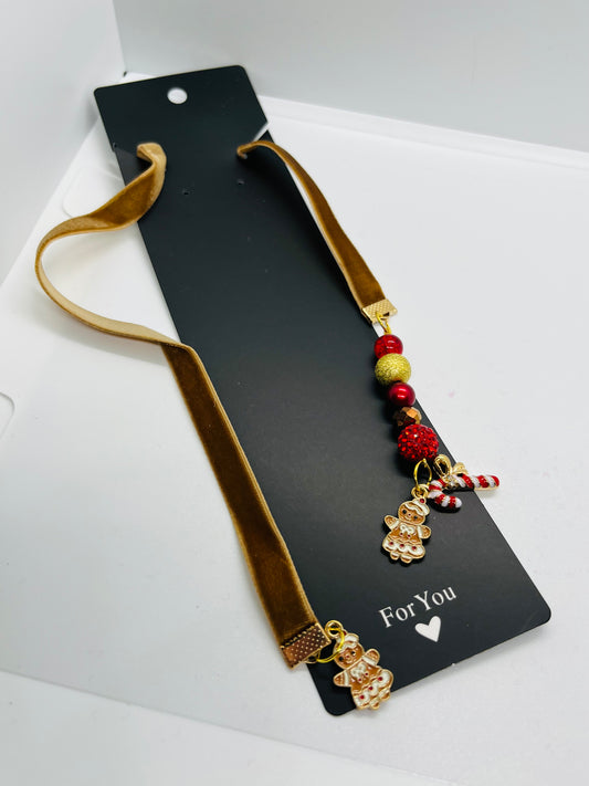 Girl Gingerbread Holiday Ribbon Bookmark