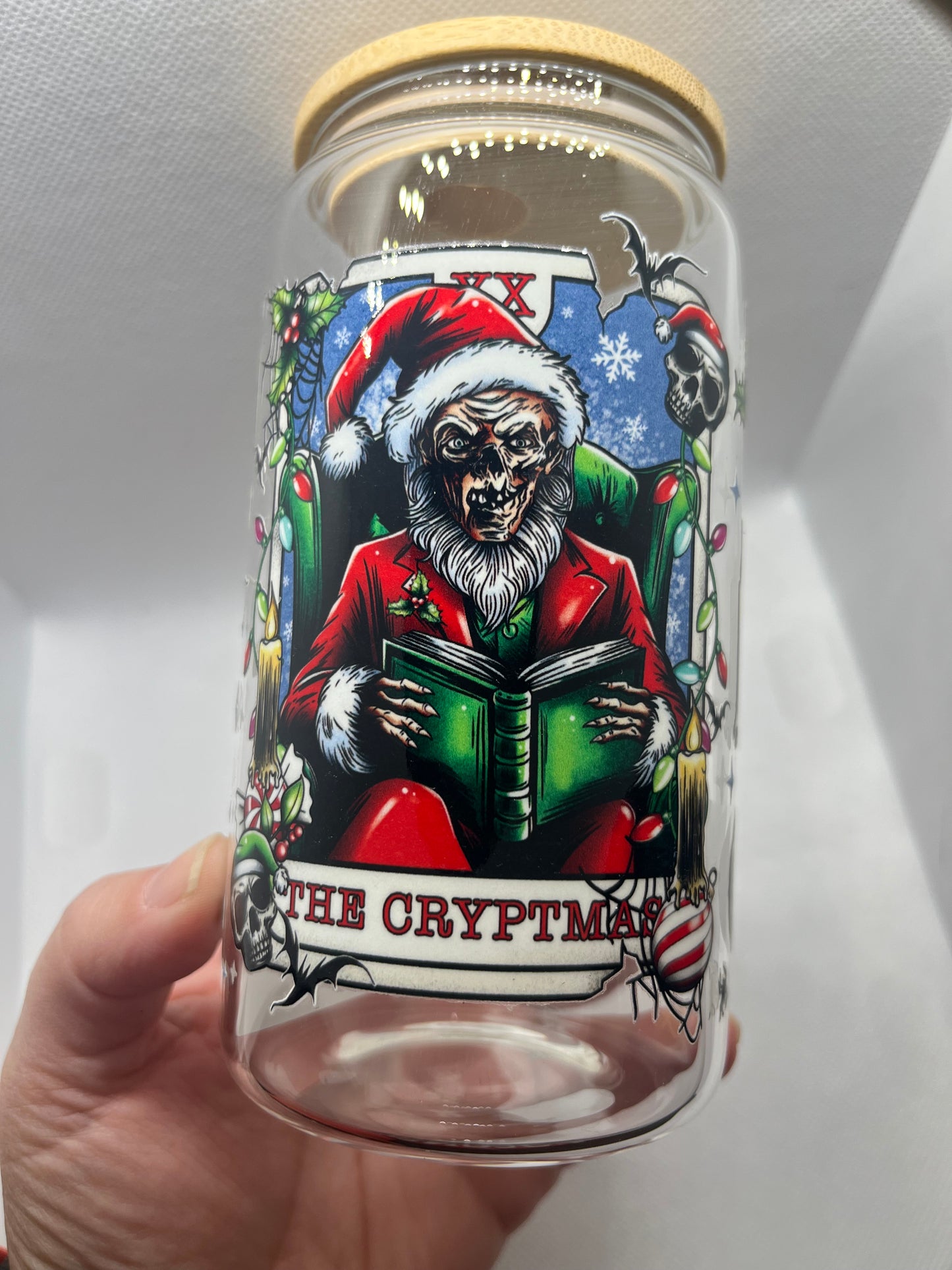 The Cryptmas Spooky Christmas Glass Can Tumbler