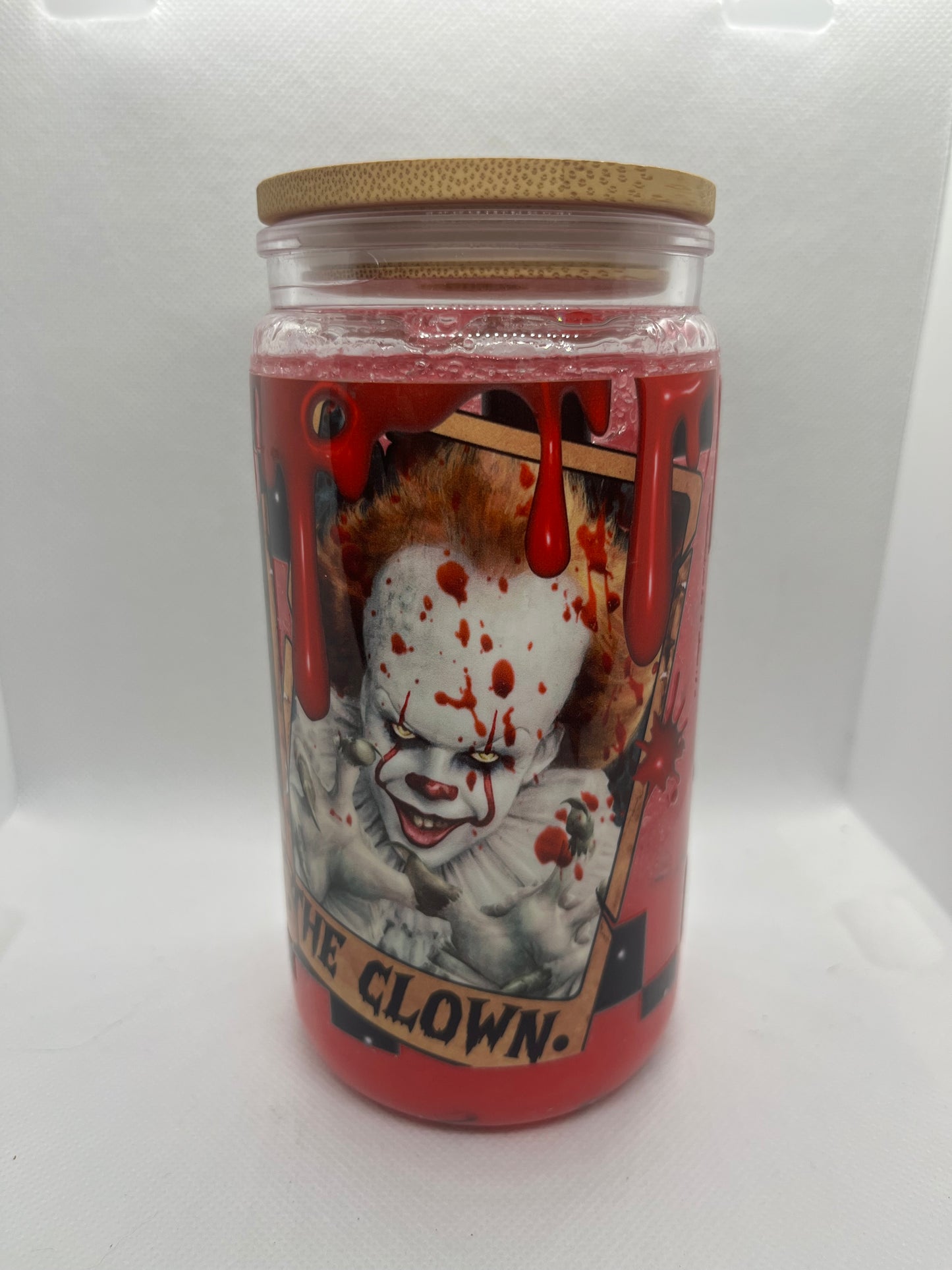 Horror Icons Blood Drip Snow Globe Tumbler – 16 oz Plastic Cup