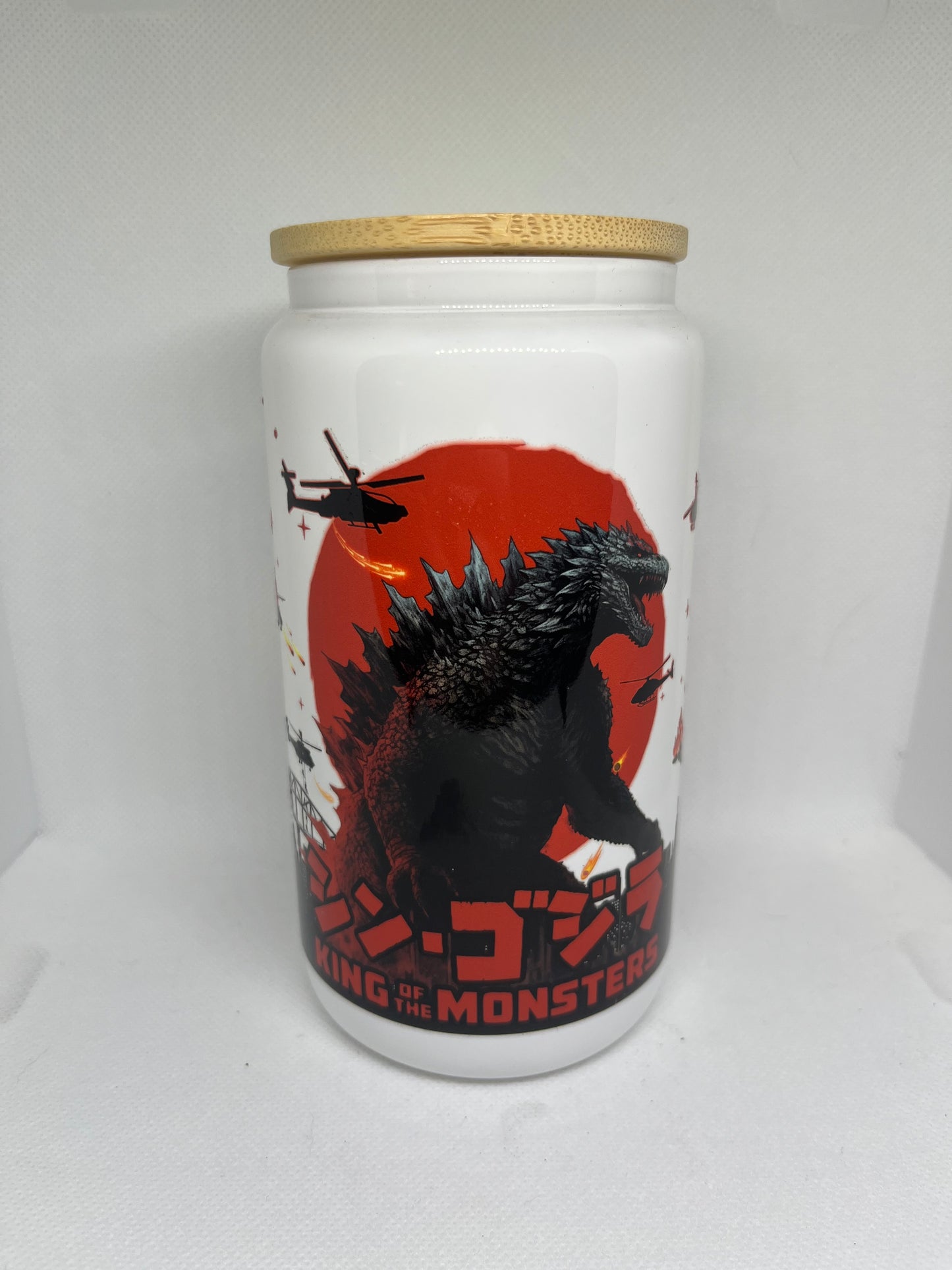 Godzilla King of the Monsters White Glass Cup – 16 oz