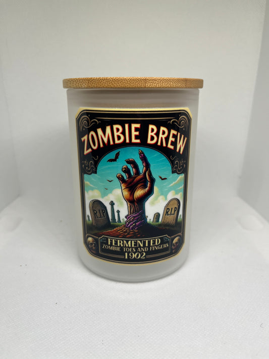 Zombie Brew Frosted Glass Mug with Bamboo Lid