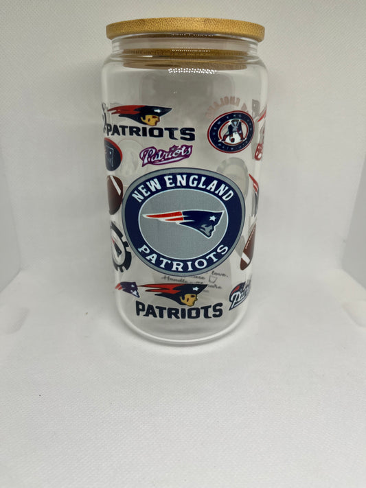New England Patriots Glass Tumbler