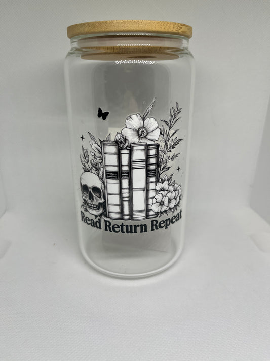 Read return repeat Glass Tumbler