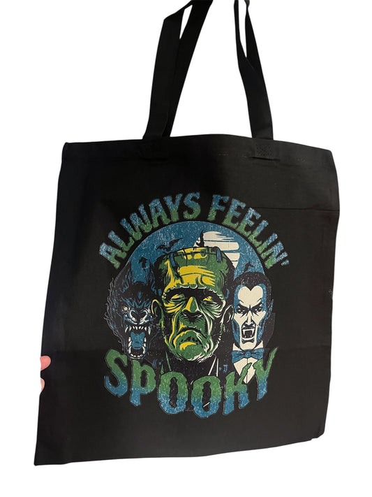 Always Feelin’ Spooky Horror Canvas Tote Bag | Classic Monsters Tote