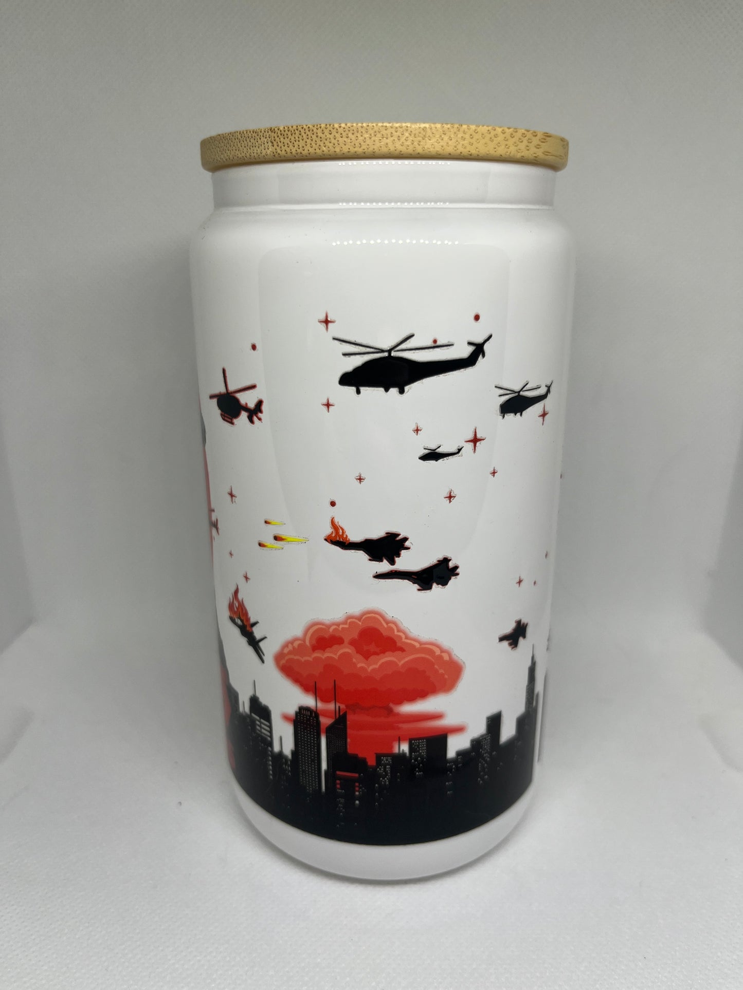 Godzilla King of the Monsters White Glass Cup – 16 oz