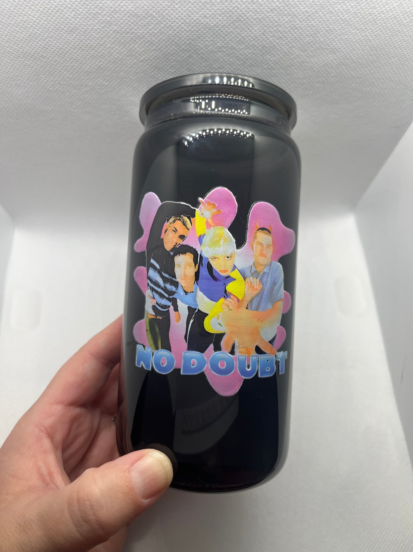 No Doubt 90s Music–Inspired Black Glass Tumbler