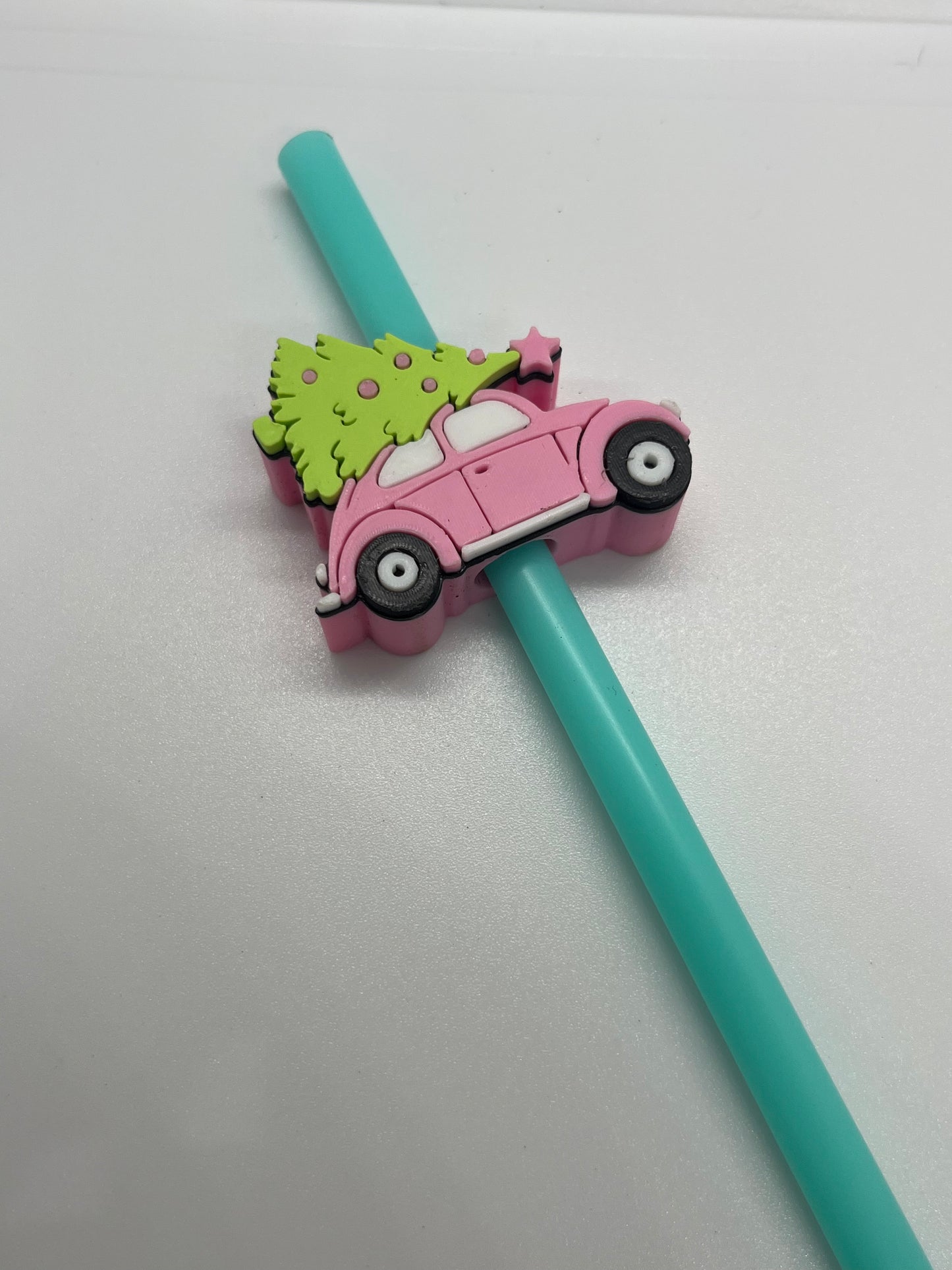 🎄 Pink Christmas Car Straw Topper